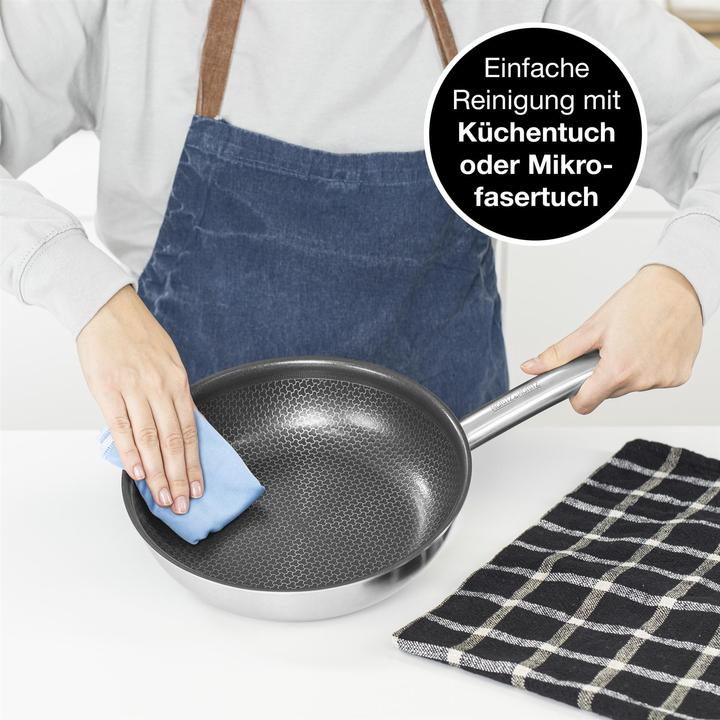 Produktbild Moritz & Moritz Edelstahlpfanne Wabenstruktur (24 cm, Pfannenset + Topfset, Edelstahl)