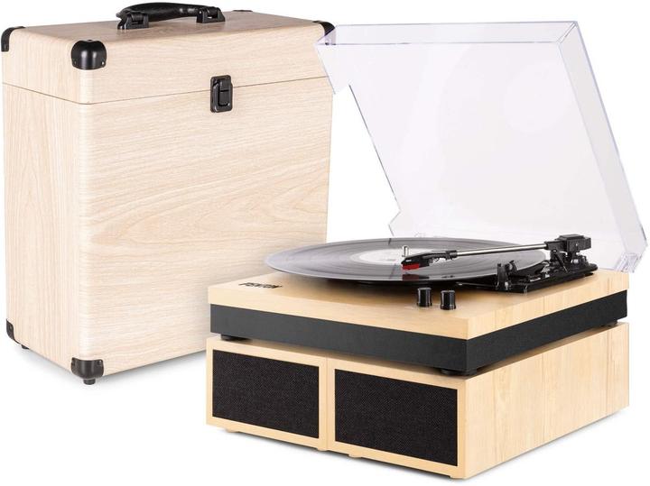 Fenton Retro platenspeler met platenkoffer - RP165D - Vinyl LP speler met Bluetooth - Hout