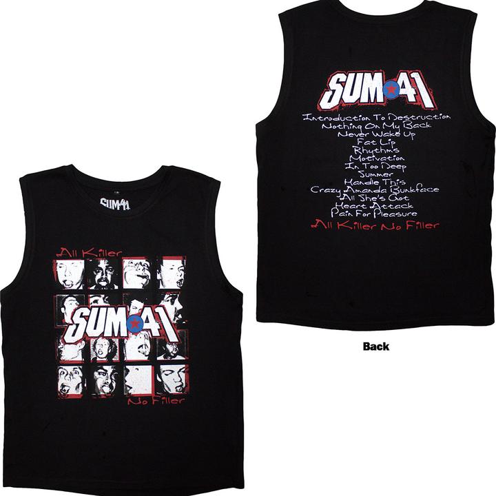 Image du produit Universal Textiles All Killer No Filler Tracklist Back Print (Black) Tank (XXL)