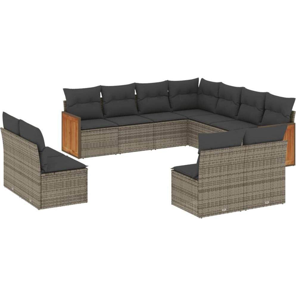 VidaXL, Gartenlounge, 10-tlg. Garten-Lounge-Set mit Kissen