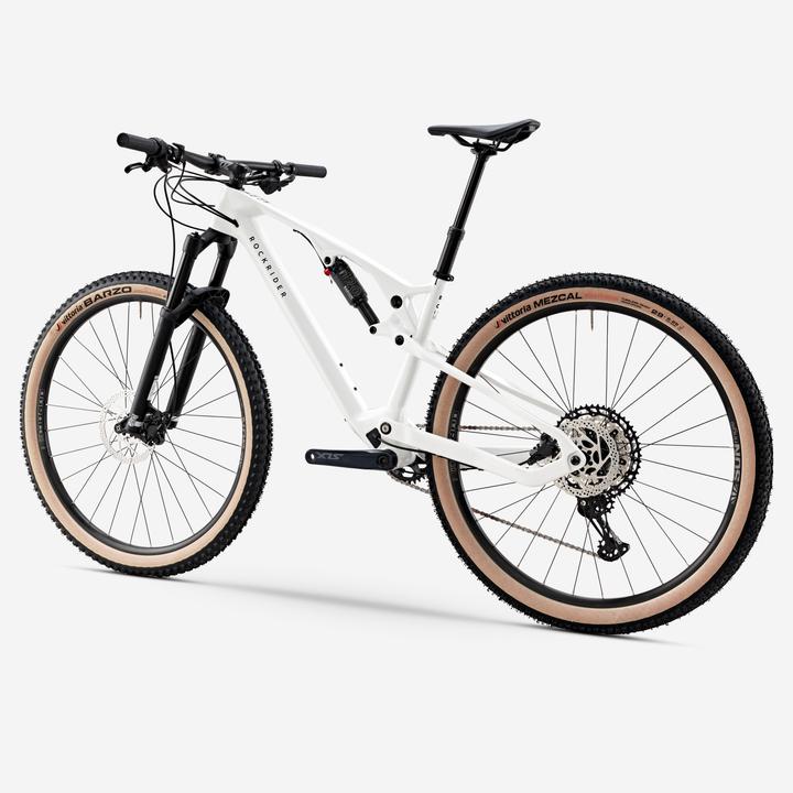 Actual product image Rockrider Mountain bike XC carbon frame full suspension Race 900 S white
