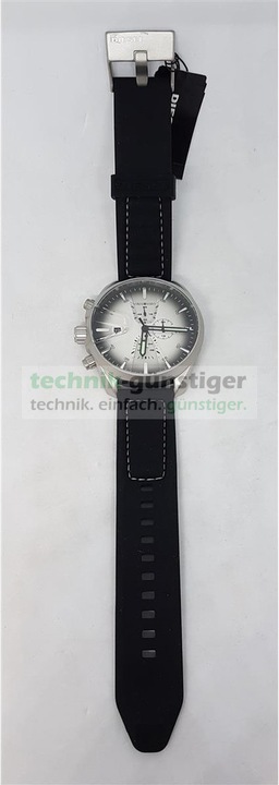 Produktbild Diesel DZ4483 MS9 Chrono Analoge Herren Quarz Uhr Silikon, Edelstahl, Schwarz/Silber (Chronograph, 47 mm)