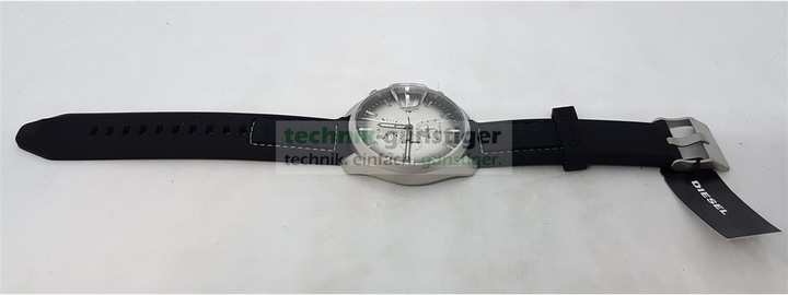 Produktbild Diesel DZ4483 MS9 Chrono Analoge Herren Quarz Uhr Silikon, Edelstahl, Schwarz/Silber (Chronograph, 47 mm)