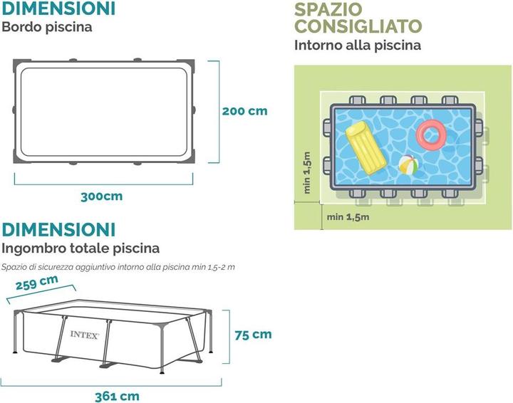 Produktbild Intex Rectangular Frame (300 x 200 x 75 cm)