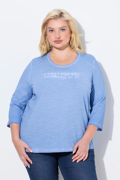 Produktbild Ulla Popken Shirt, Statementstickerei, Classic, Rundhals, 3/4-Arm (46, 48)