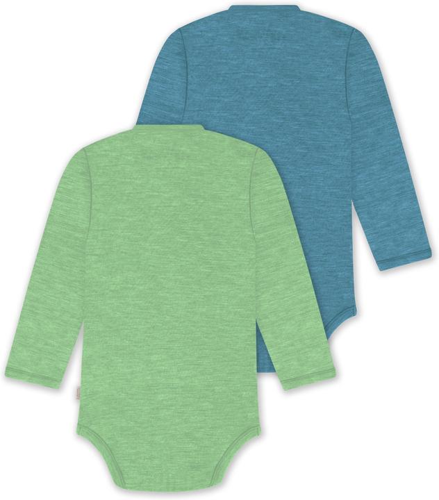 Produktbild Normani 2er Pack Bio Baby-Body Langarm Wickelbody aus Merinowolle für Junge und Mädchen - 9353 (62)