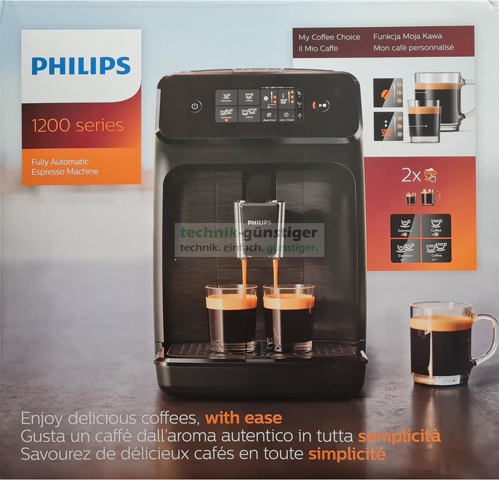 Philips Series 1200 EP1200/00 Fully Automatic Coffee Maker Espresso Machine, black