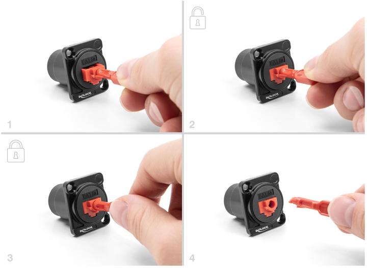 Actual product image Delock RJ45 port blocker set for RJ45 socket 10 pieces