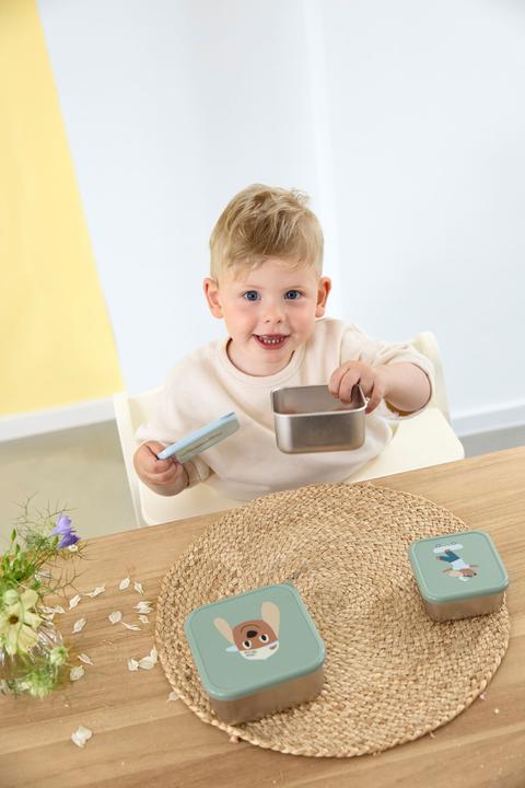 Image du produit Lässig 3-tlg. Edelstahl-Snackboxen-Set - Tiny Team
