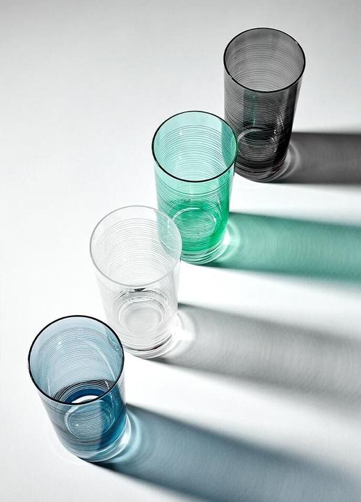 Image du produit Ladelle Verres à long drink Linear Etched Charcoal 410 ml (lot de 4) (0.41 l, 4 x)