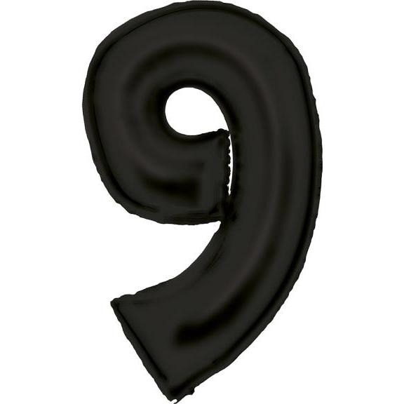 Amscan Maxi Folienballon Zahl 9 schwarz satin