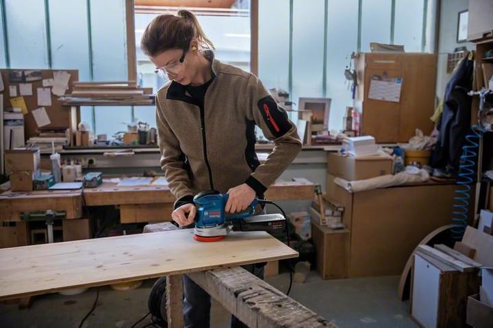 Image du produit Bosch Professional Ponceuse orbitale GEX 34-125, disque de ponçage, 1 x sac à poussière en papier, 1 x tampon (Ponceuse excentrique, 340 W)