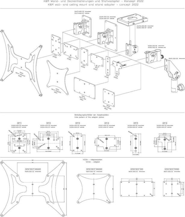 Produktbild K&M Boxendeckenhalter 24496 (1 Stk., Wandmontage, Schwenkbar)