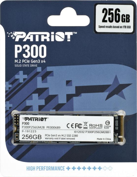 Actual product image Patriot P300 SSD 256GB (256 GB, M.2 2280)