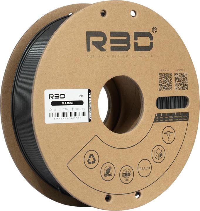 Produktbild R3D PLA-Metal Eisen Filament 1.75mm 1Kg (PLA, 1.75 mm, 1000 g)