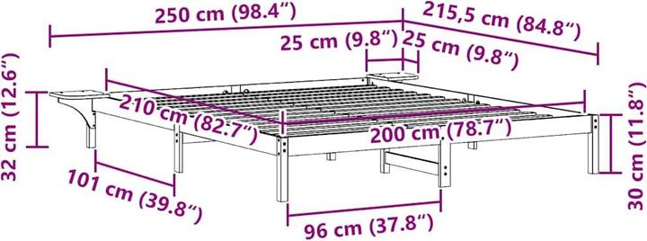 Image du produit vidaXL Plattformbettgestell (200 x 210 cm)