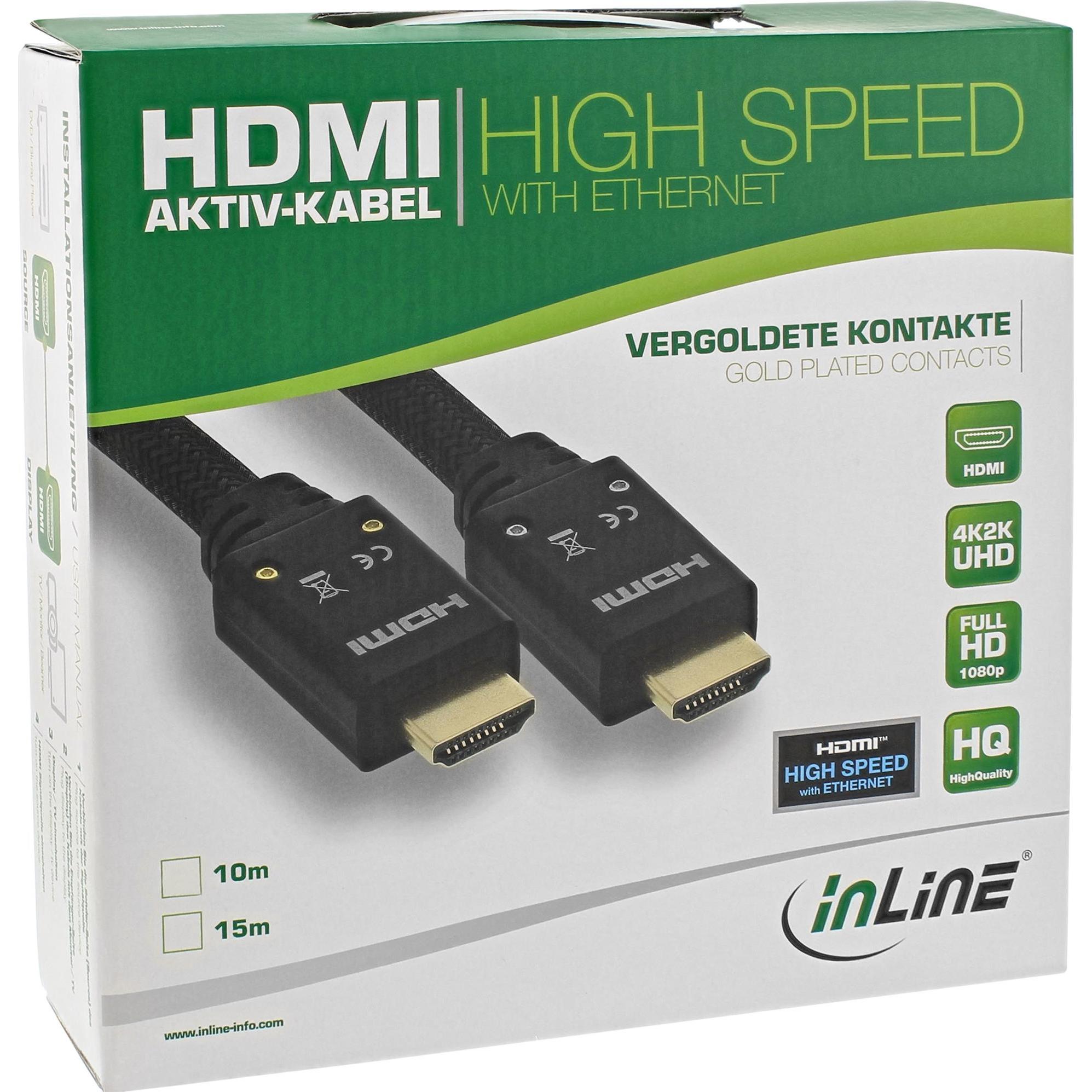 Thumbnail - InLine HDMI (Typ A) — HDMI (Typ A) (15 m, HDMI), Video Kabel