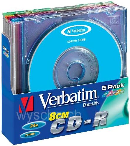 Actual product image Verbatim CD-R, 24x, 210MB, pack of 5 (5x)