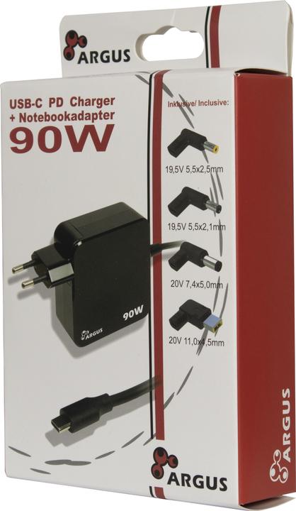 Actual product image Intertech Inter-Tech PD-Charger USB C,PSU PD-2090, PD 90W, black (90 W)