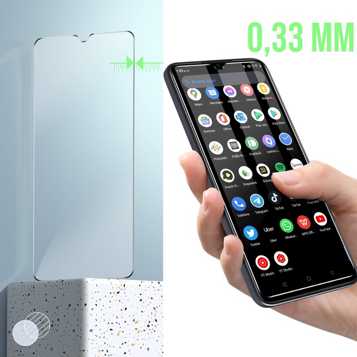 Produktbild Avizar 9H Härtegrad Glas-Displayschutzfolie (1 Stück, Realme Narzo 50A Prime)
