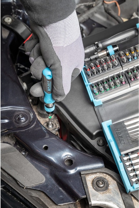 Actual product image HAZET SmartCase screwdriver bit set 2200SC-1 ∙ Hexagon, solid 6.3 (1/4 inches) ∙ Slot profile, Cros… (Cross Phillips PH M2, Cross Phillips PH M3, Cross Pozidriv PZ M2, Cross Pozidriv PZ M3)