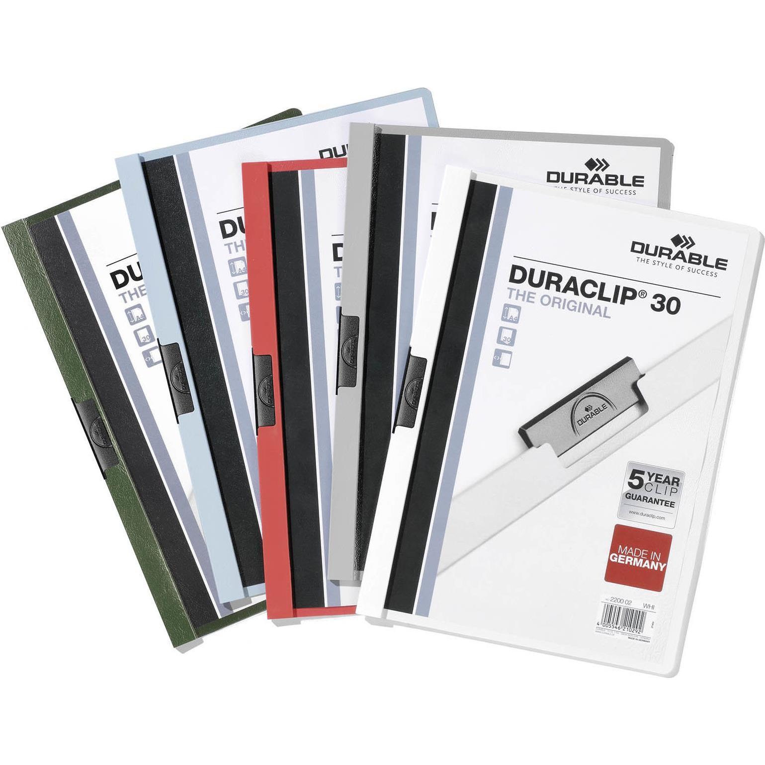 Thumbnail - Durable, Mappe, 25 Klemmhefter DURACLIP farbsortiert (A4, 25 x)