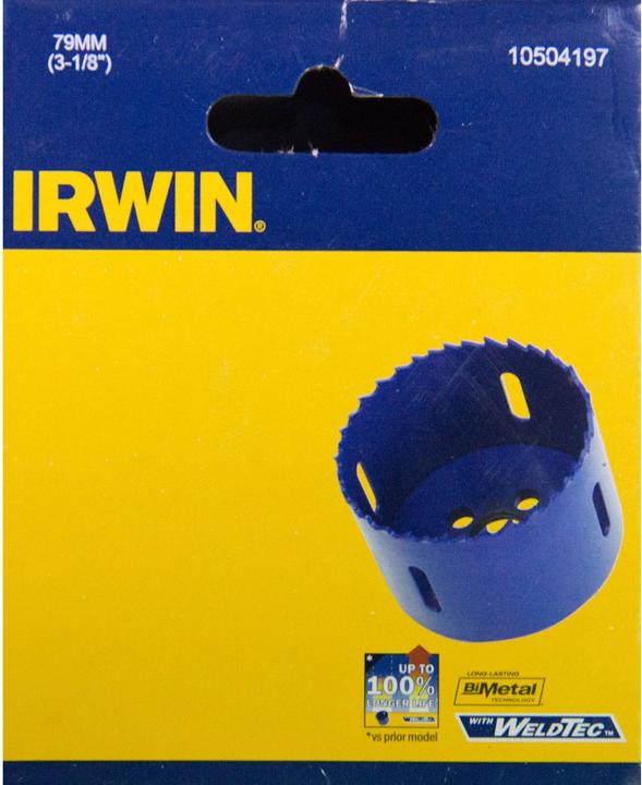 Actual product image Irwin Bimetal hole saw 79 mm, Vario toothing 4.5/5.5 TPI, Weldtec, 10504197 (79 millimetres)