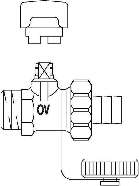 Actual product image Oventrop OV KFE ball valve PN 16, gunmetal DN 15, 1/2inch AG
