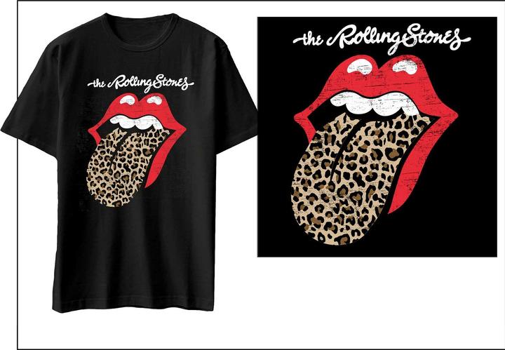 Actual product image The Rolling Stones Leopard Print Tongue (M)