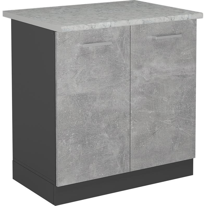 Vicco, Regal, Küchenunterschrank R-Line, Beton/Anthrazit, 80 cm AP Marmor