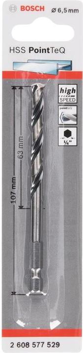 Actual product image Bosch Professional Zubehör HSS PointTeQ hexagonal drill bit 6.5 mm (6.5 mm)