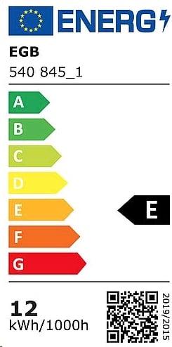 Label énergétique EGB FilamentDIM AGL claire E27 12W 1550lm 2700K (E27, 12 W, 1550 lm, 1 x, E)