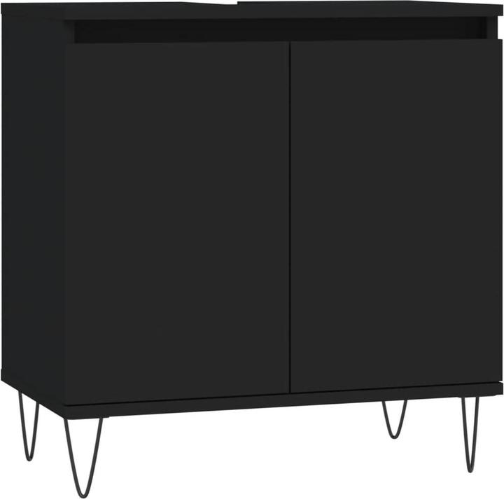 Immagine prodotto vidaXL Badschrank Schwarz 58x33x60 cm Holzwerkstoff, Farbe (58 x 33 x 60 cm)