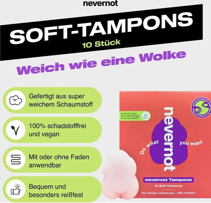 Actual product image NeverNot Soft tampon (10 x, Regular)