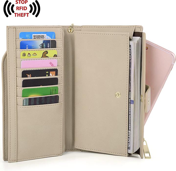 Produktbild Only-Bags.Store Brieftasche RFID-Blockierung Grosse Kapazität Vegan Leder Clutch Wallet 21 Card Slots Holder