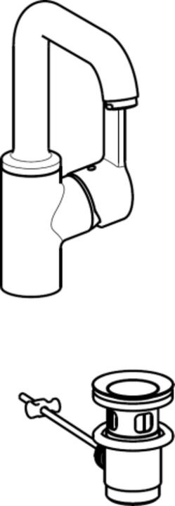 Immagine prodotto Hansa Armaturen GmbH Miscelatore monocomando per lavabo Hansaprimo con scarico. connessione sopra.