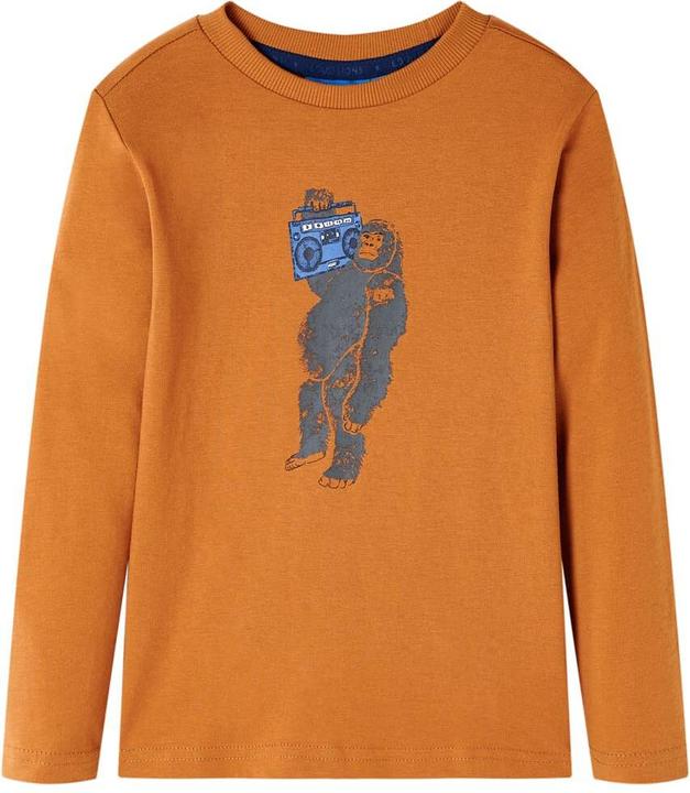 Immagine prodotto VidaXL Camicia da bambino a maniche lunghe ocra scuro 128,Materiale: 100 (128)