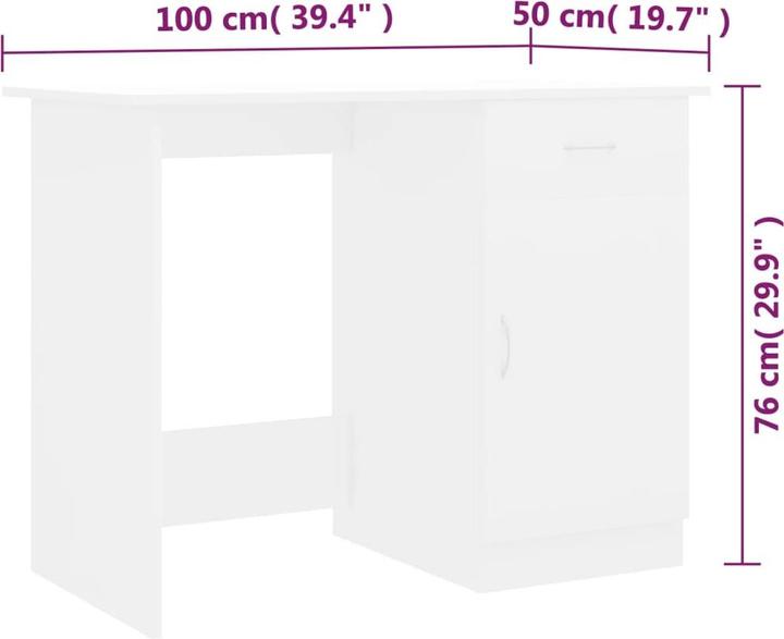 Image du produit vidaXL Moderner Schreibtisch (50 x 50 x 76 cm)