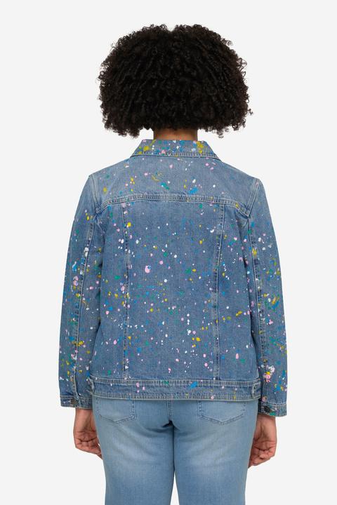 Immagine prodotto Angel of Style Jeansjacke, Classic Fit, Farbspritzer-Muster, Hemdkragen, Langarm (54)