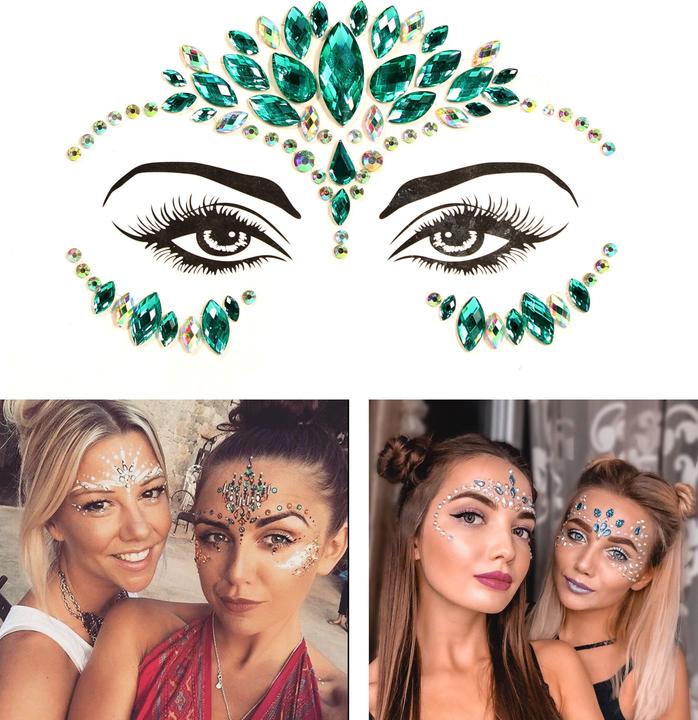 PhoneLook Festival & Open-Air Gesicht Sticker Aufkleber Glitzer Diamanten Tattoo Style 2