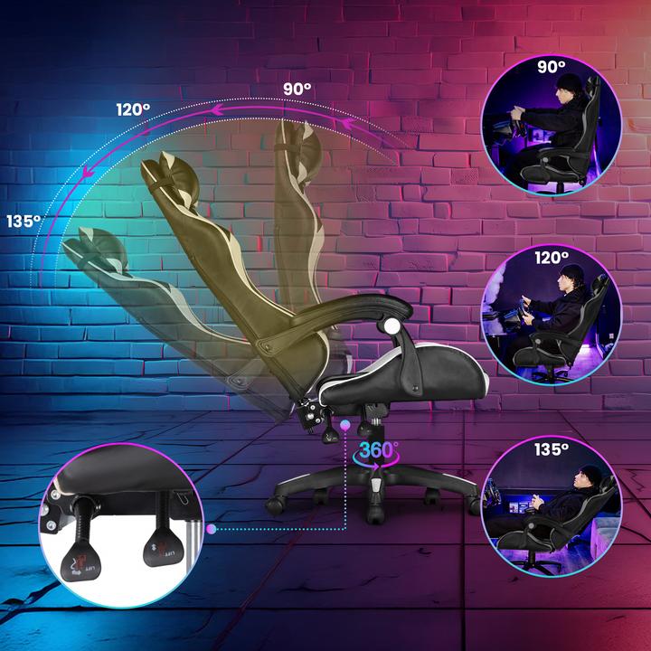 Actual product image Extralink Gaming chair | office swivel bucket black-white G-526