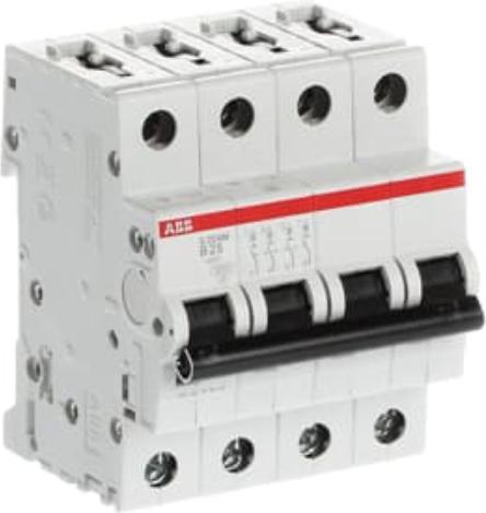 Actual product image ABB S204M-B25 Automatic circuit breaker B-Char.,10kA,25A,4P S204M-B25