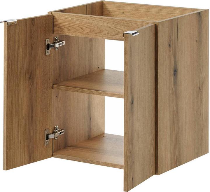 Actual product image En.Casa Waschtischunterschrank Skelbolu 50x60x40cm Eicheoptik/Schwarz