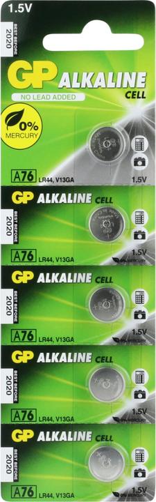 Immagine prodotto GP Batteries Batteria A76 (LR44) - 5 pezzi (5 pz., LR44, 105 mAh)