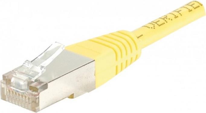 Productafbeelding Exertis Connect Patchkabel F/UTP, CAT.6, geel, 1,0 m Patchkabel met bijzonder smalle knikbeveiliging (F/UTP, CAT6, 1 m)