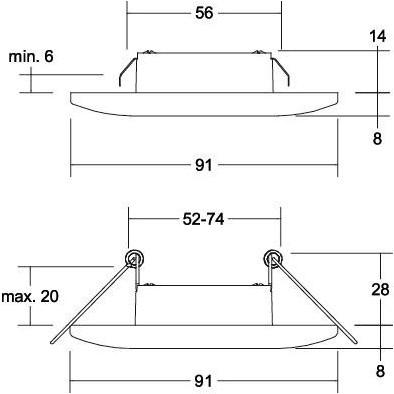 Produktbild Brumberg LED Einbau-Downlight ADAPT, 230V, 3W 3000K 290lm, Weiss (440 lm)