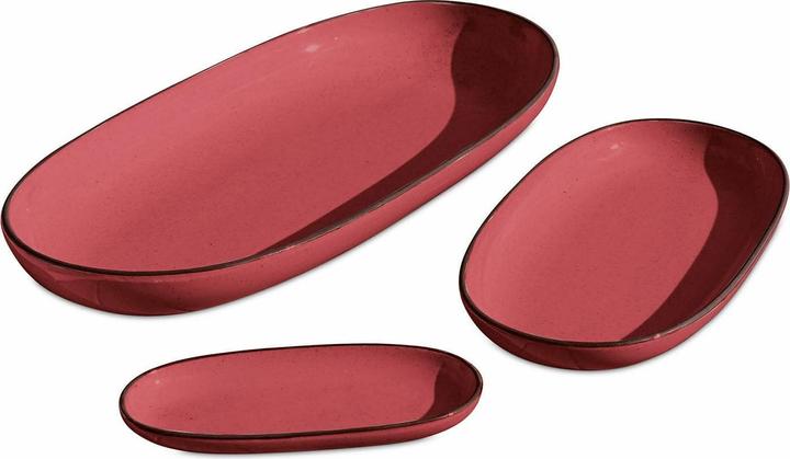 Produktbild Loberon Servierplatte 3er Set Biarré rot