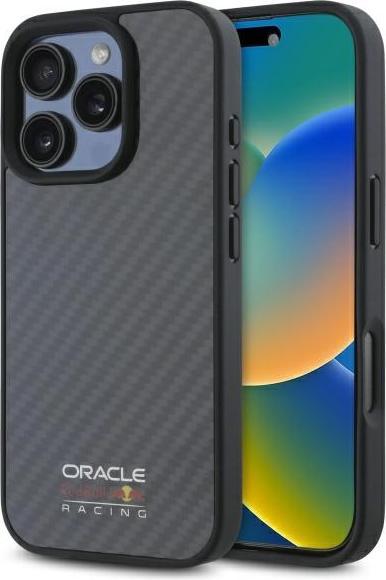 Actual product image Red Bull RBHMP16L24CFILSK iPhone 16 Pro 6.3" hardcase black Carbon Fiber Shiny Logo MagSafe (Apple iPhone 16 Pro)