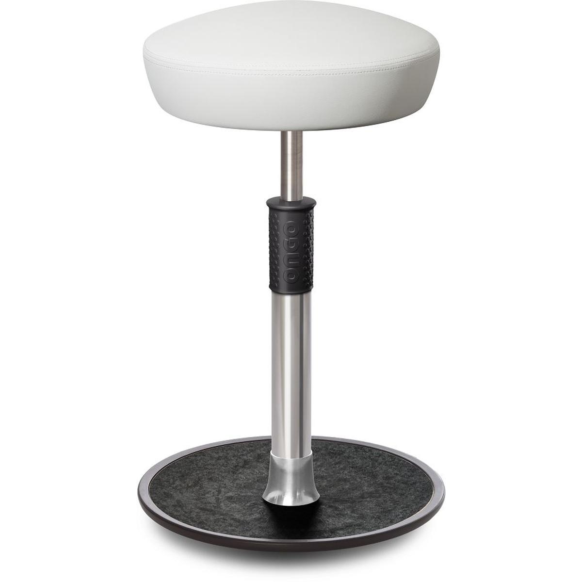 Ongo, Bürostuhl, Sitz- Stehhocker Free Tall Hutsitz skai Kunstleder Weiss chrom /schwarz