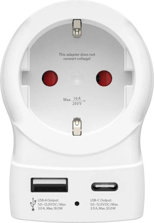 Actual product image Hama Reiseadapter, EU to UK USB-C (PD), 20 W